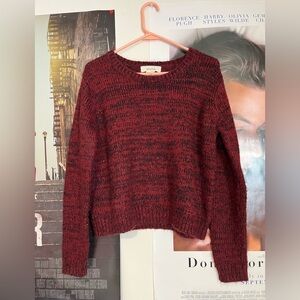 Andrea Jovine Red Crew Neck Sweater Chunky Knit